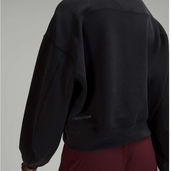 Lululemon Perfectly Oversized Cropped Crew *Softstreme Black - Picture 3 of 9